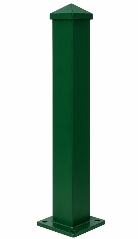 Columna verde pintada en PVC para Reja